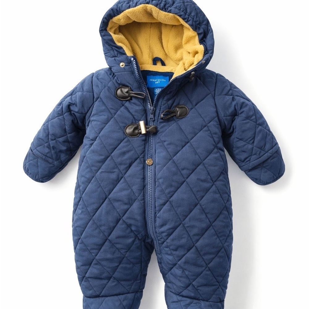 Perry Ellis Boy 0-3M Quilted Hooded Snowsuit
